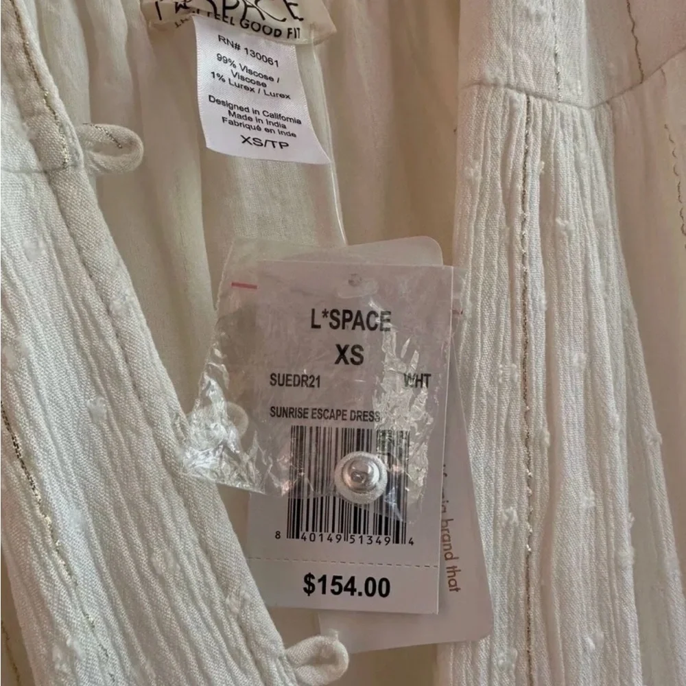 New LSPACE XS white Long Beach coastal maxi strappy dress - Picture 10 of 15